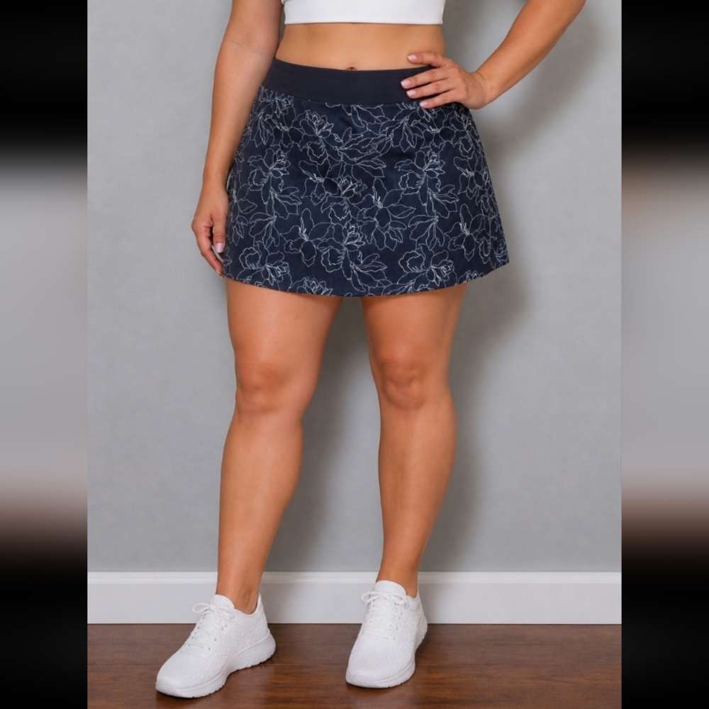 CYPRESS Floral Print Athletic Skort Large